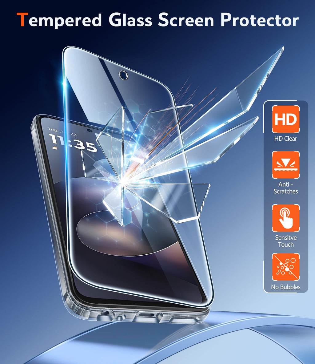 FNTCASE for Moto G-Power-5G-2026/2025 Clear Case with Screen Protector