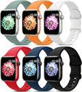 6 Pack Sport Silicone Bands Compatible with Apple Watch Band for Women Men