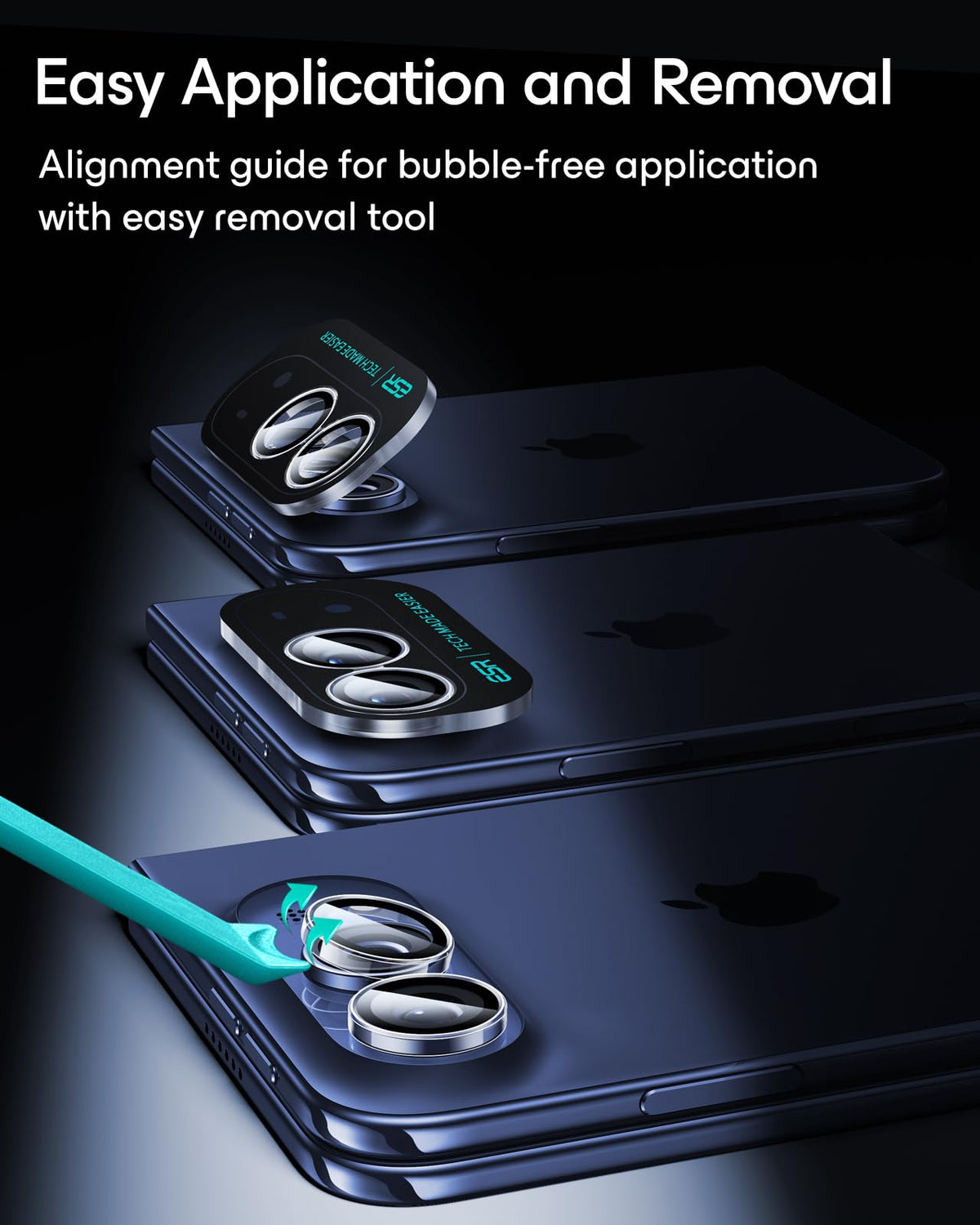 ESR for iPhone Duo Camera Lens Protector, 2 Pack, Black