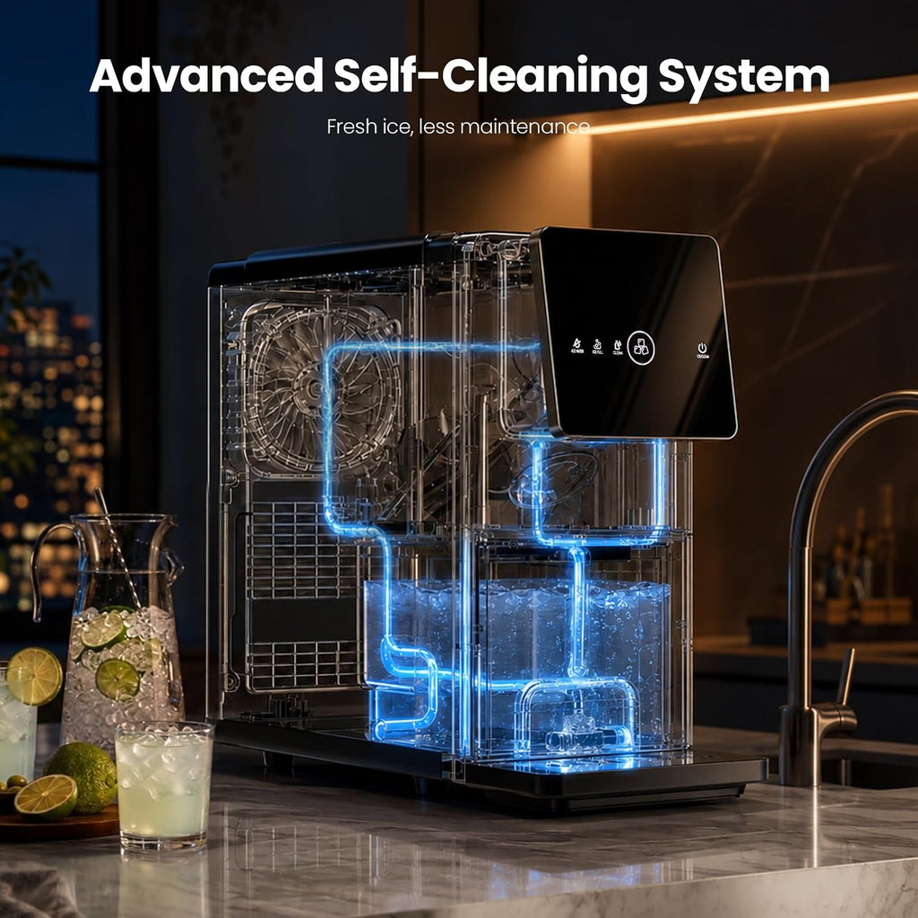 AGKUCKY Nugget Ice Makers Countertop, 35 lbs/24hrs Auto Drop Ice