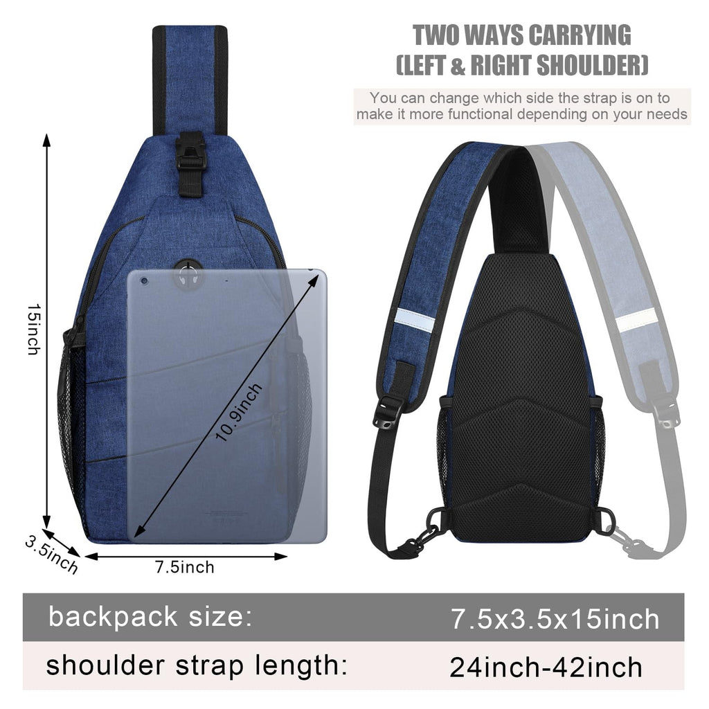 Pritent Crossbody Bags for Women Men Trendy Sling Bag Backpack Casual Chest Bag with Convertible Shoulder Strap