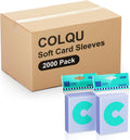 2000ct Card Sleeves for Trading Cards, Clear Soft Baseball Sports Sleeves