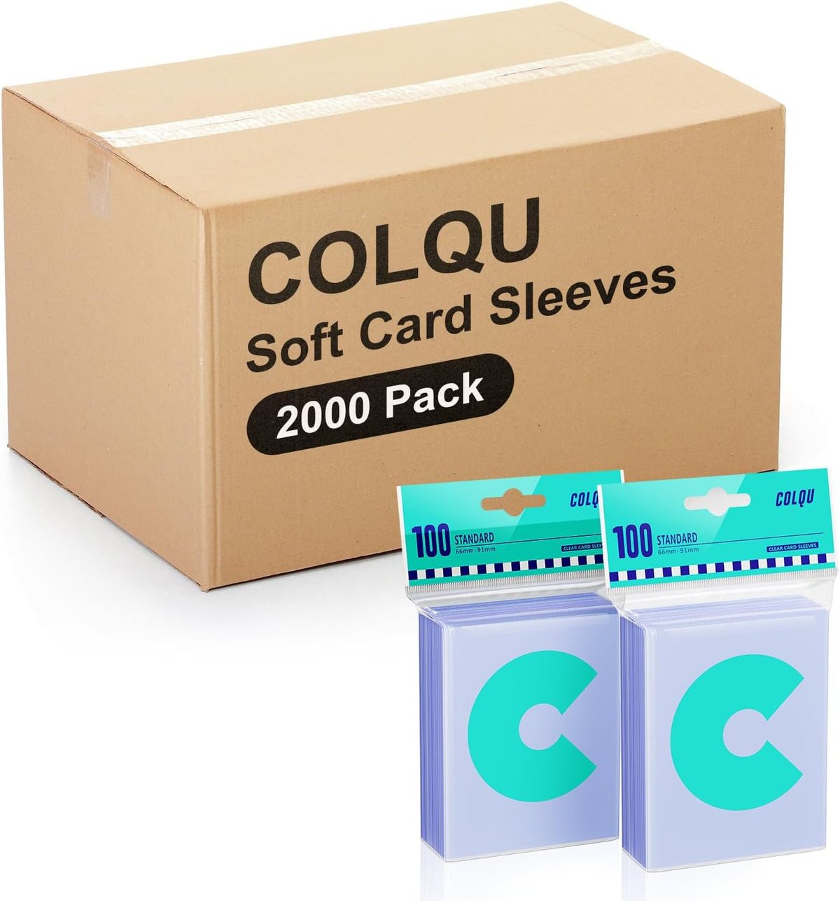 2000ct Card Sleeves for Trading Cards, Clear Soft Baseball Sports Sleeves