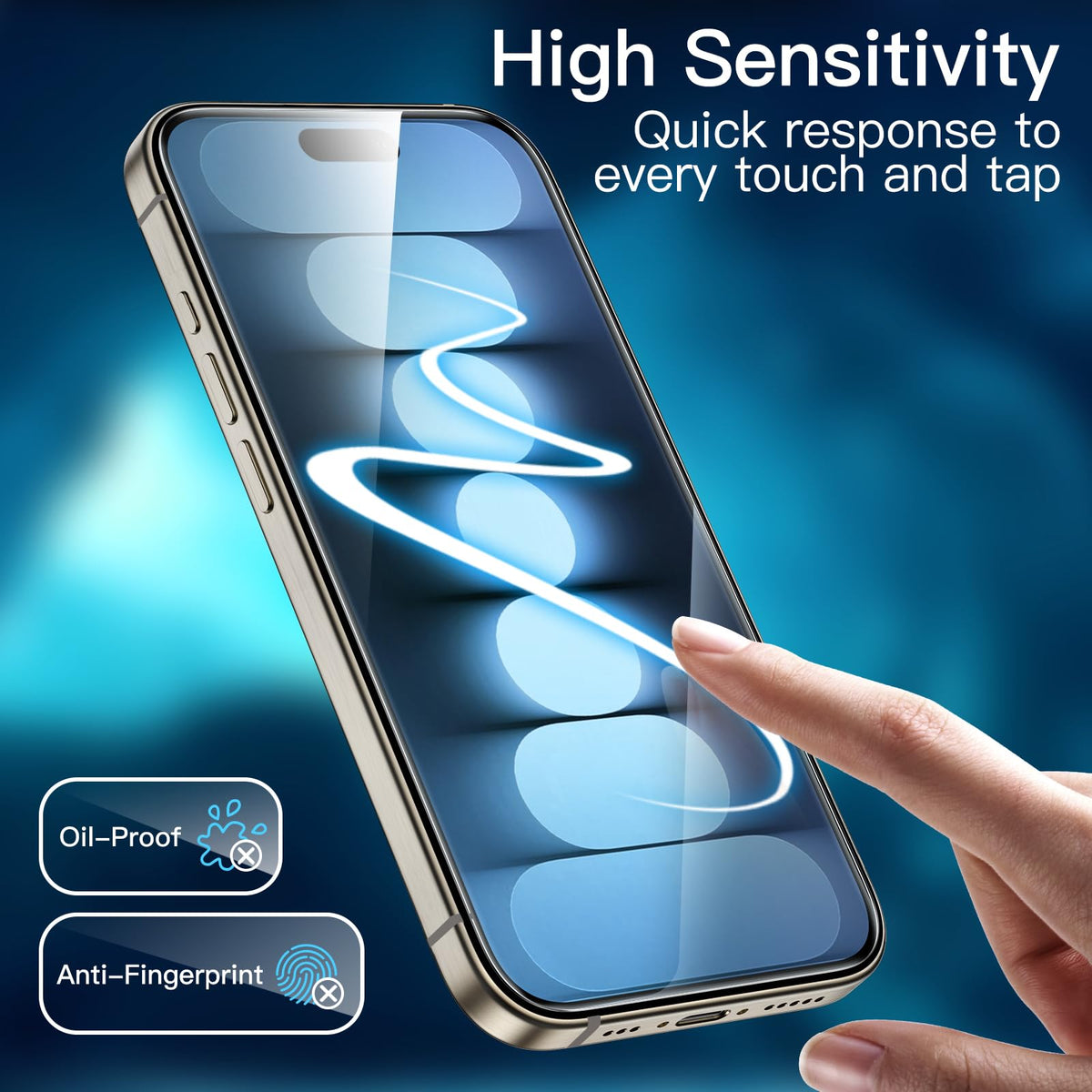 JETech Screen Protector for iPhone 18 Pro Max/17 Pro Max, 3-Pack