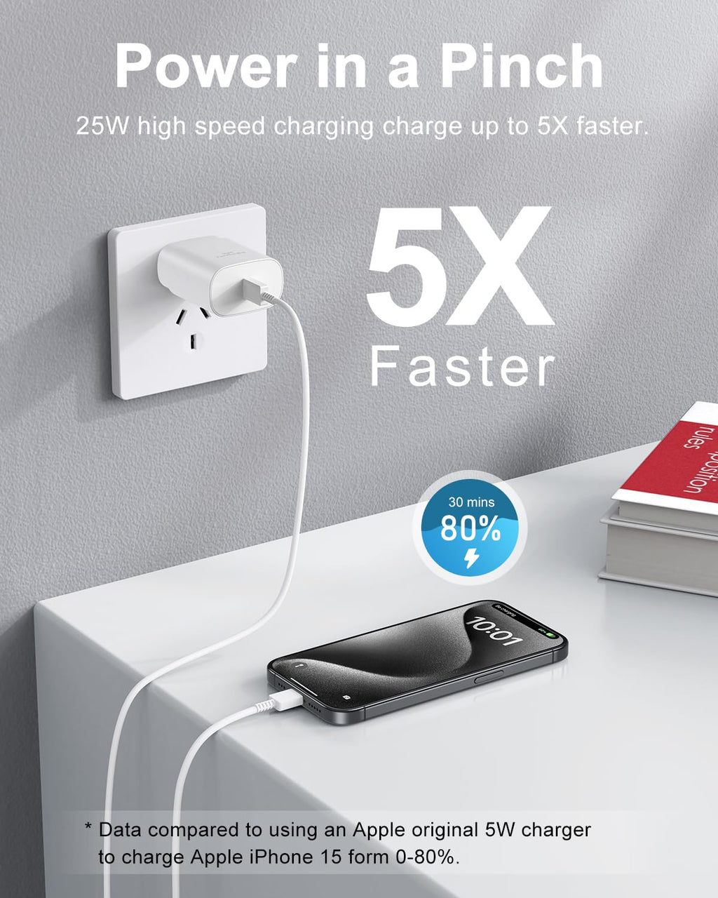 Type C Charger Fast Charging, 2Pack [10FT&6FT] Long USB C Cable with 25W Phone Super Fast Charger Block Compatible with Galaxy S26+/S25 Ultra,iPhone 18/17/16/Air/Plus/Pro Max/Duo