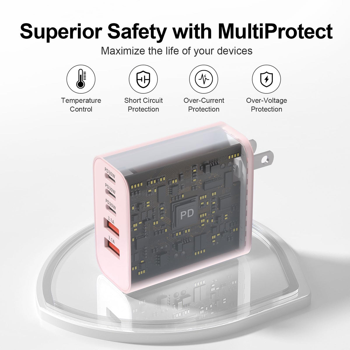 USB C Charger Block, 60W 5-Port Type C Charger Fast Charging Blocks