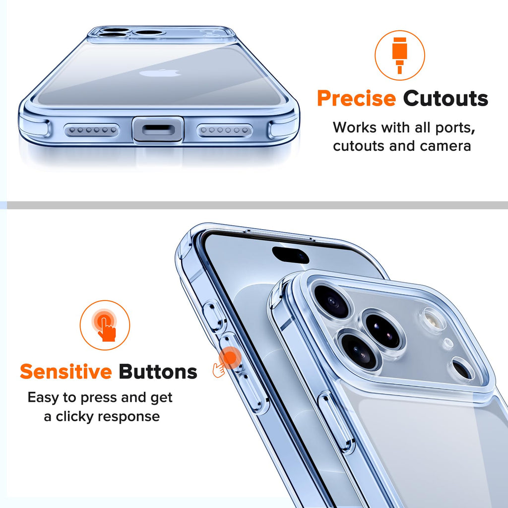 ivoler 3-in-1 Case for iPhone 16 Plus 6.7 inch, Clear