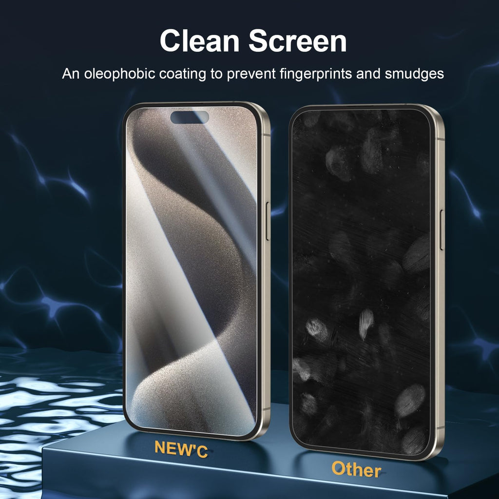 NEW'C for iPhone 16, iPhone 15 Screen Protector Installation Tool Included