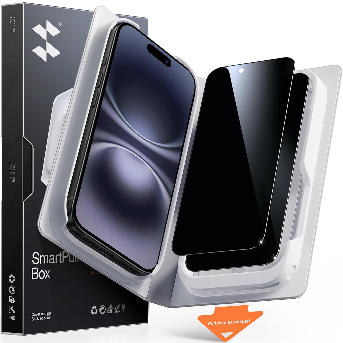 SMARTDEVIL 2 Pack Privacy Screen Protector for iPhone 17 Pro Max, Anti-Spy