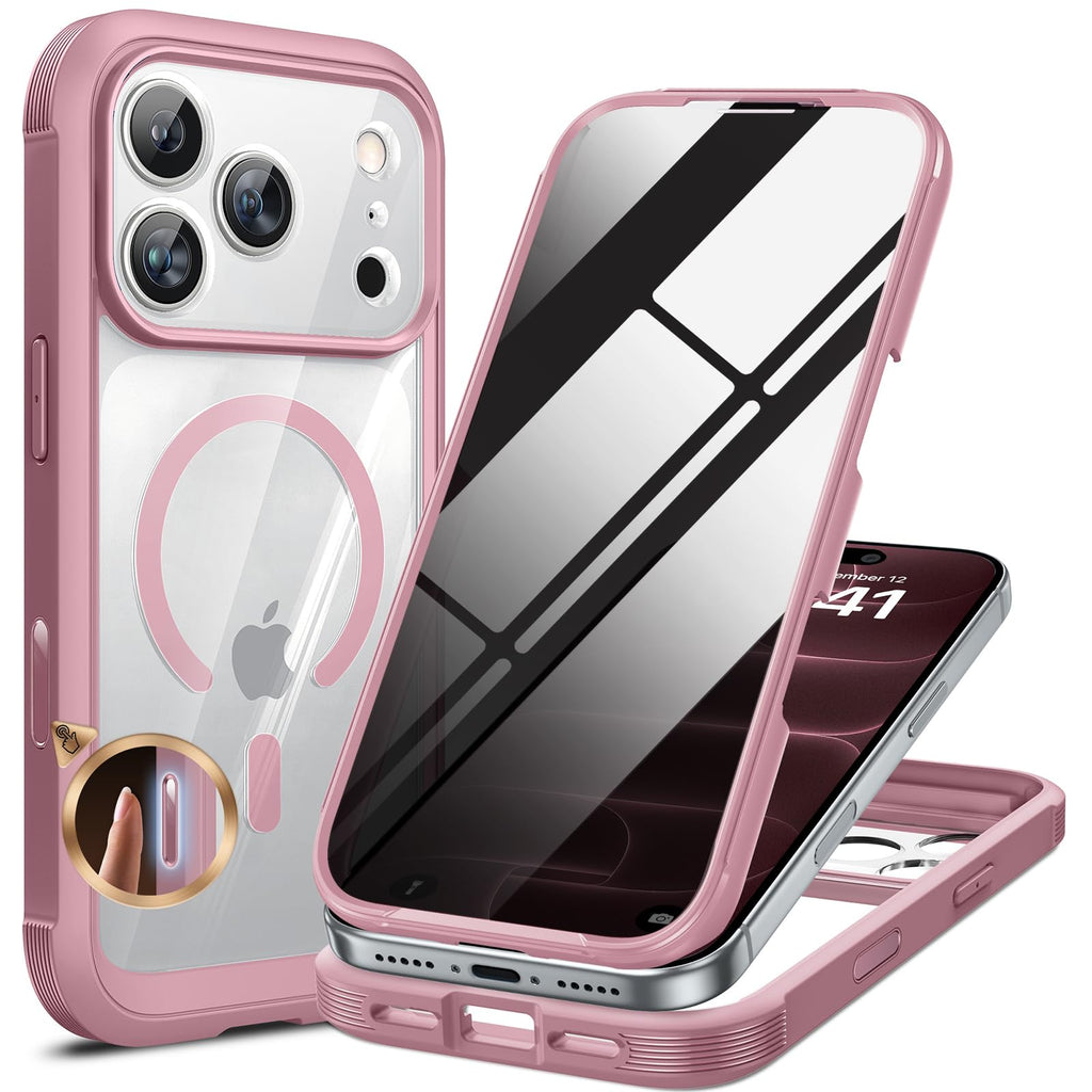 Miracase for iPhone 15 Pro Case 6.1'',with Private Screen Protector,Black