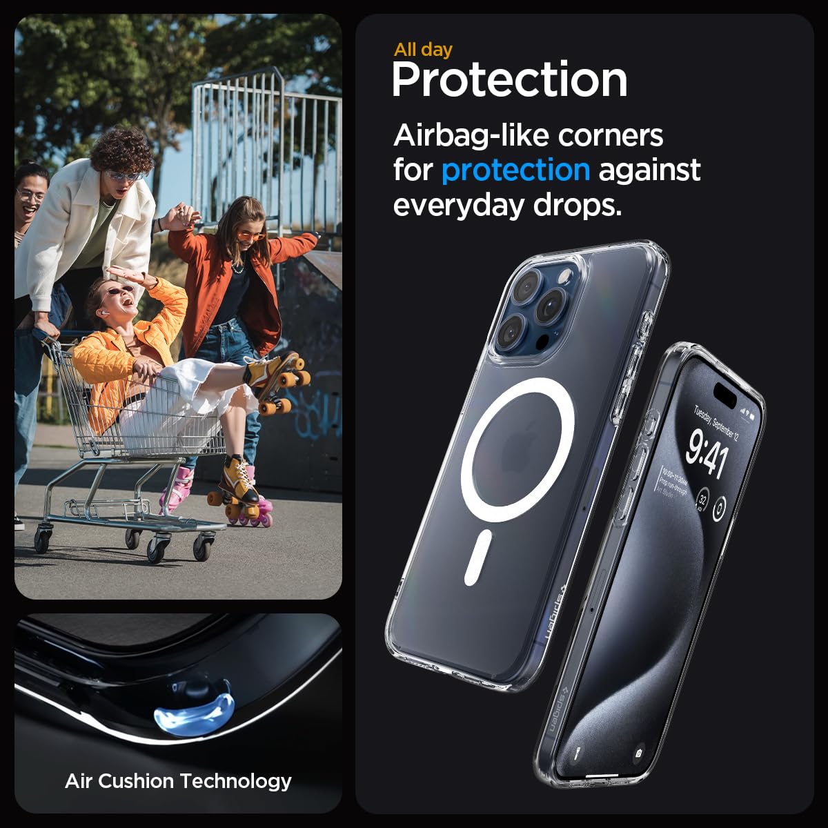 Spigen Ultra Hybrid MagFit for iPhone 17 Pro / 18 Pro Case, Frost Black