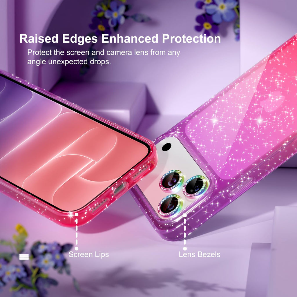 Choiche for iPhone 18 Pro Max Case Clear Women Girly (Glitter Clear)