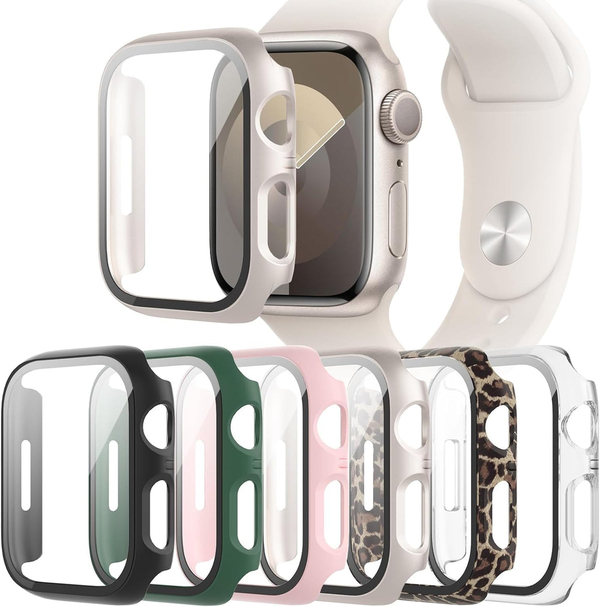 6-Pack Case with Screen Protector for Apple Watch Series 11/10 46mm