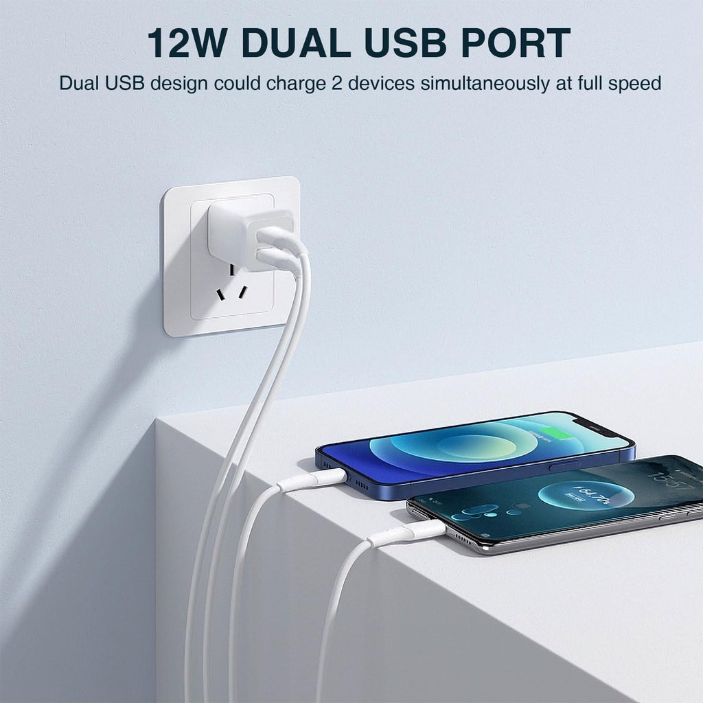 USB Wall Charger,DualPort Cube Power Adapter Charger Plug Block ChargingBox