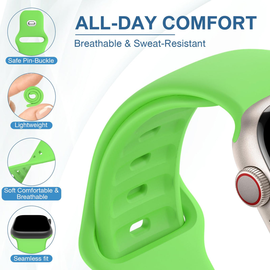 10 Pack Silicone Sport Bands Compatible with Apple Watch Band Women Men