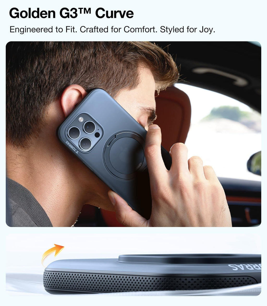 TORRAS 360 Magnetic Stand for iPhone 17 Pro Max Case, Clear