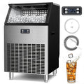 Kismile Commercial Ice Maker, 265lbs/24h Freestanding Ice Cubes Maker