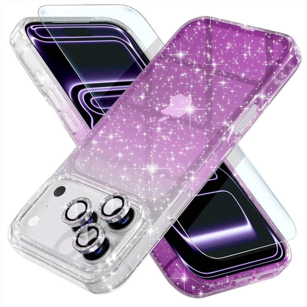 Choiche for iPhone 18 Pro Max Case Clear Women Girly (Glitter Clear)