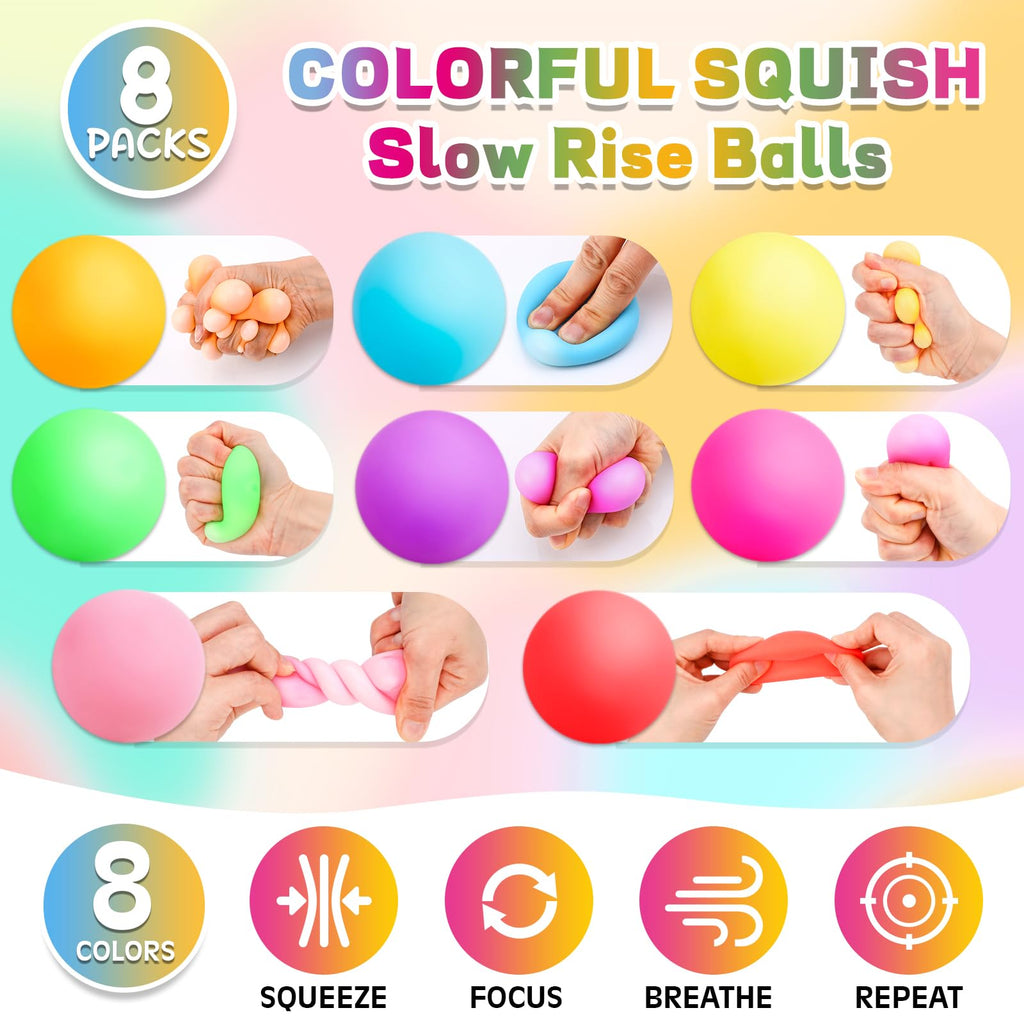 VISCOO 12 Pack Slow Rising Stress Cube, Stress Balls Fidget Squishy Toys