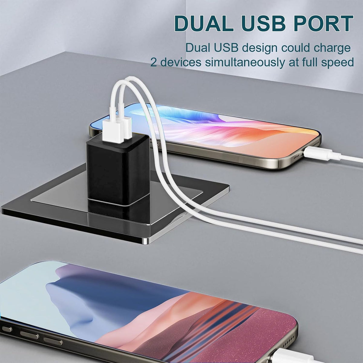 USB Wall Charger,DualPort Cube Power Adapter Charger Plug Block ChargingBox