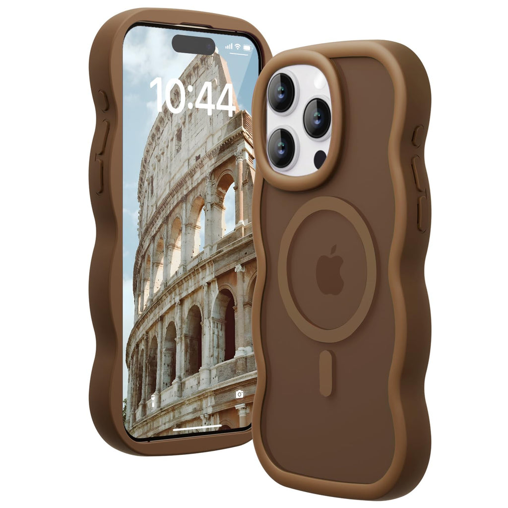 for iPhone 17 Pro/18 Pro Case for Magsafe Wavy, Burgundy Wine