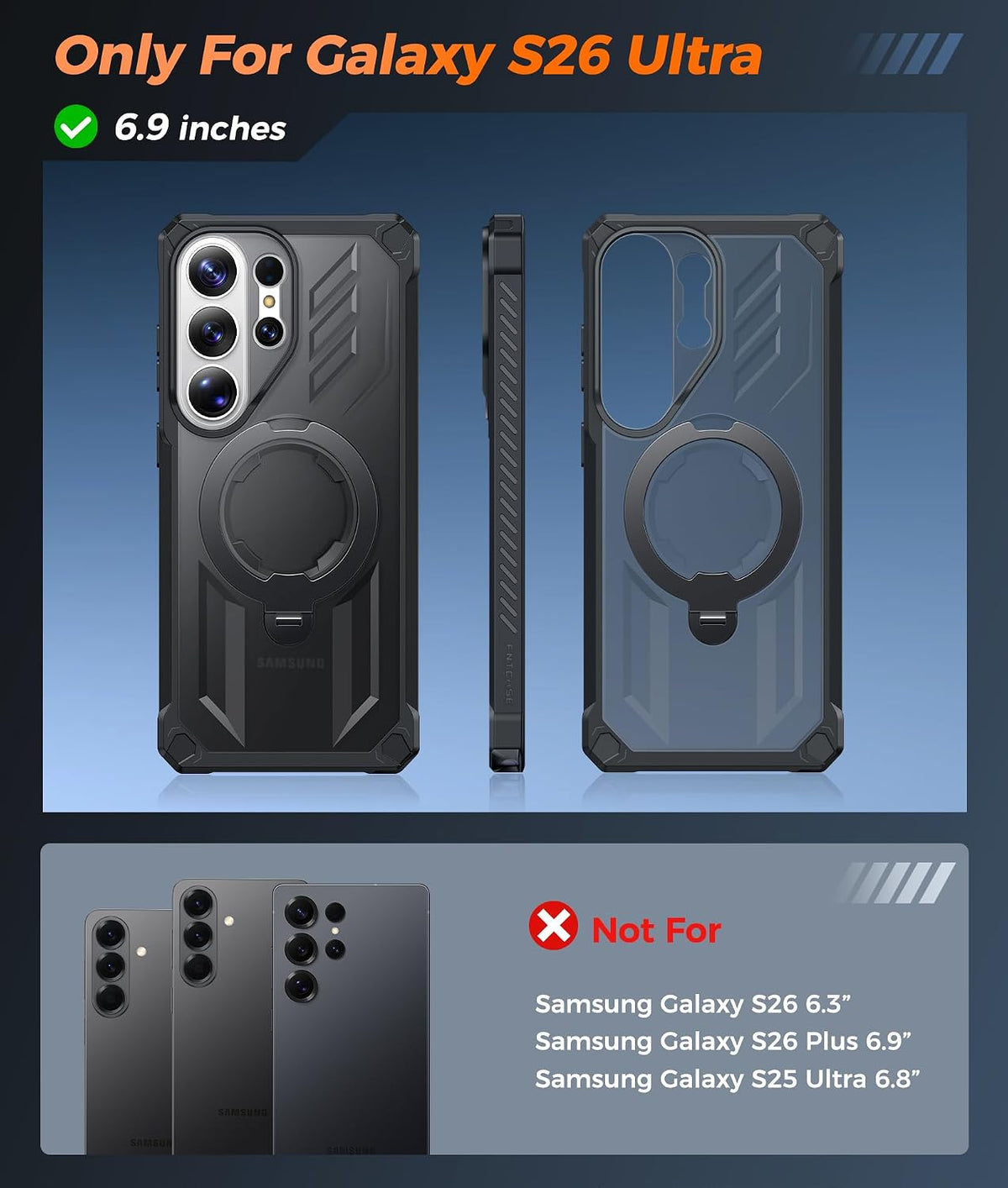 FNTCASE for Motorola Razr 2026/2025 Case with 360 Spin Magnetic Kickstand