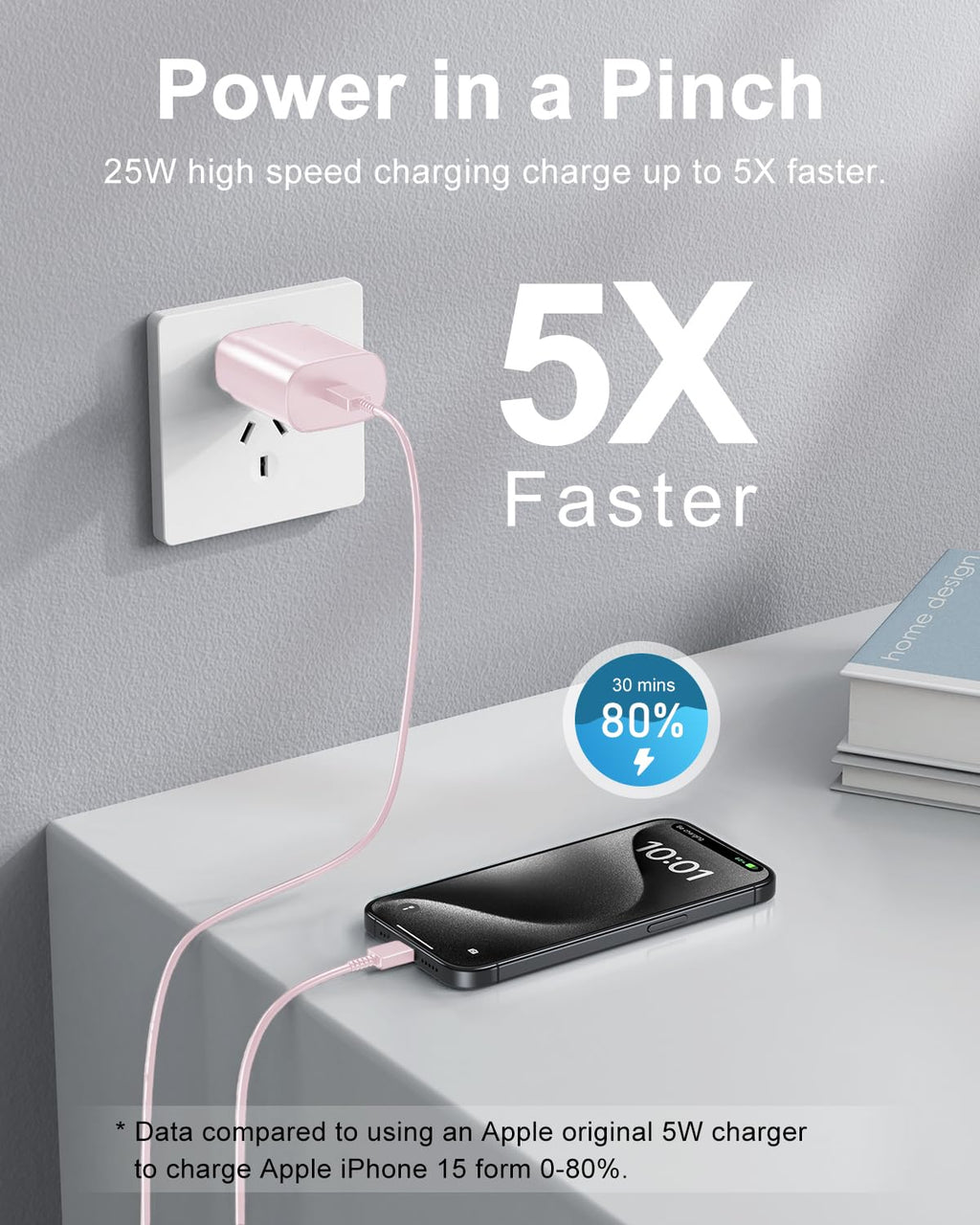 Type C Charger Fast Charging, 2Pack [10FT&6FT] Long USB C Cable with 25W Phone Super Fast Charger Block Compatible with Galaxy S26+/S25 Ultra,iPhone 18/17/16/Air/Plus/Pro Max/Duo