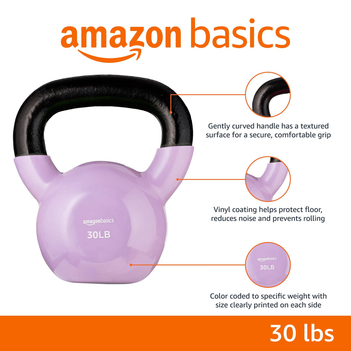 Amazon Basics Vinyl Kettlebell