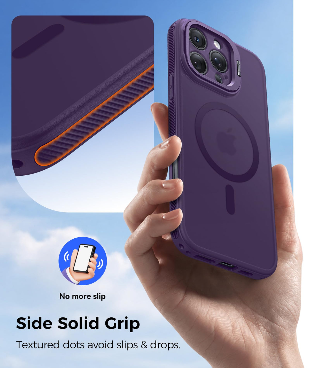 FNTCASE for Samsung Galaxy Z Fold 7 Case with 360 Spin Magnetic Stand Black
