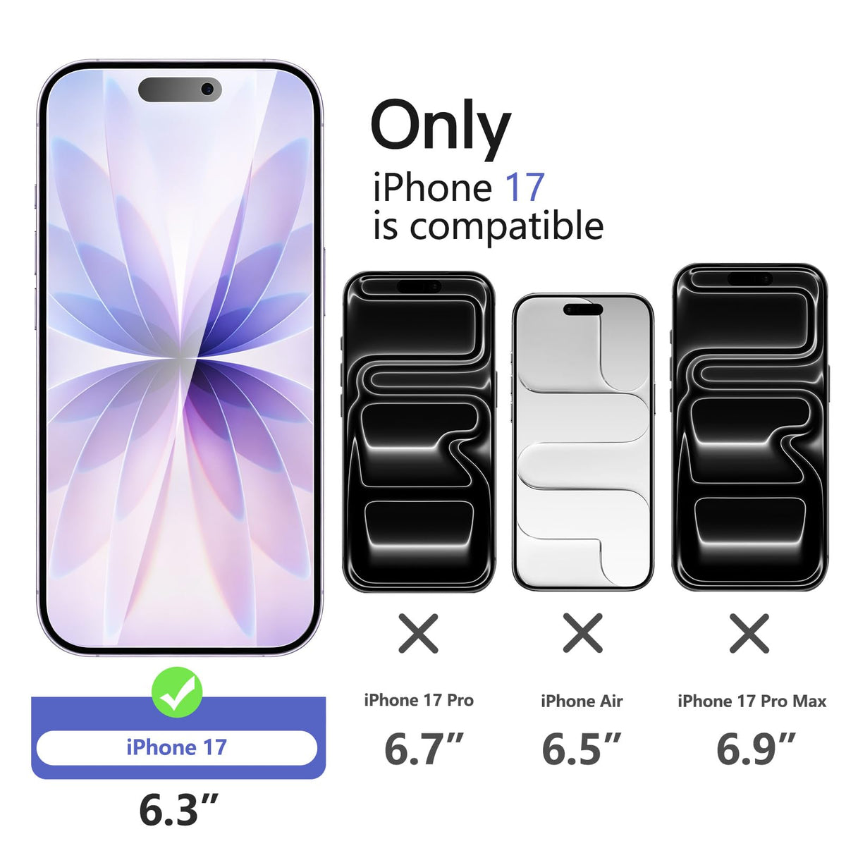 NEW'C for iPhone 16 Pro Screen Protector + Camera Lens Protector + Tool