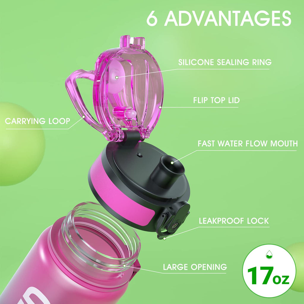 Sahara Sailor Water Bottle 32oz, Tritan Sports Bottle with Time Marker