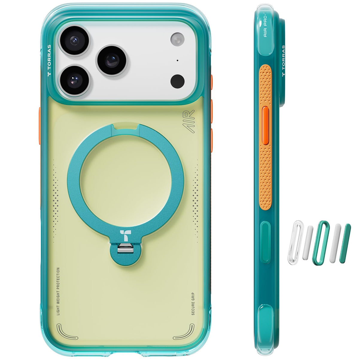 TORRAS Ostand Q3 Air for iPhone 15 Pro Max Case with Stand, Shockproof