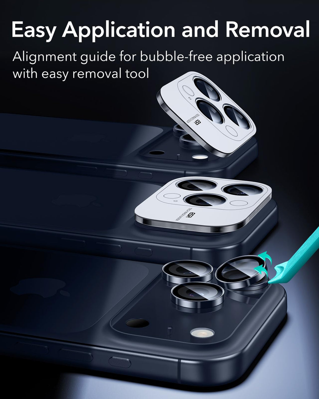 ESR for iPhone Duo Camera Lens Protector, 2 Pack, Black