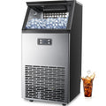 Kismile Commercial Ice Maker 100 lb/24 Hour, Stainless Steel Undercounter Ice Maker, 15 kg Capacity, Self-Cleaning Freestanding Ice Maker Suitable for Home Bars