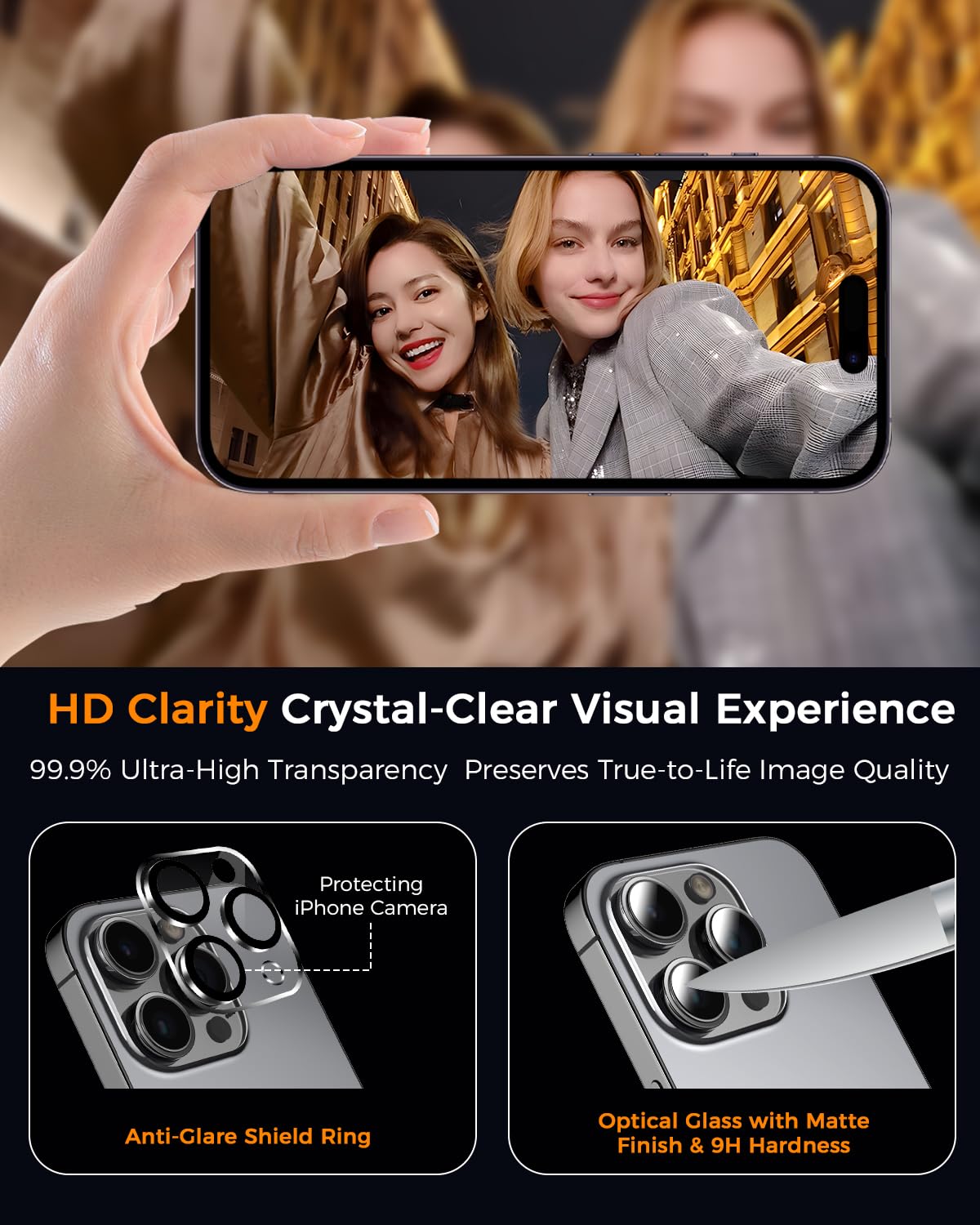 SIBEITU 3+3 Pack Screen Protector + Camera Lens Protector for iPhone 18 Pro