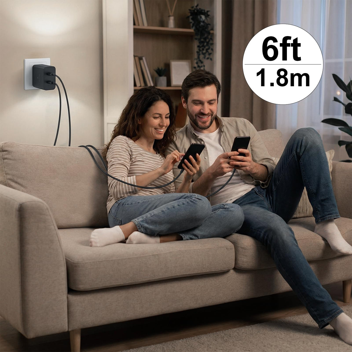 Super Fast Charger USB C, 45W Dual Port Android Phone Type C Charger 2Pack
