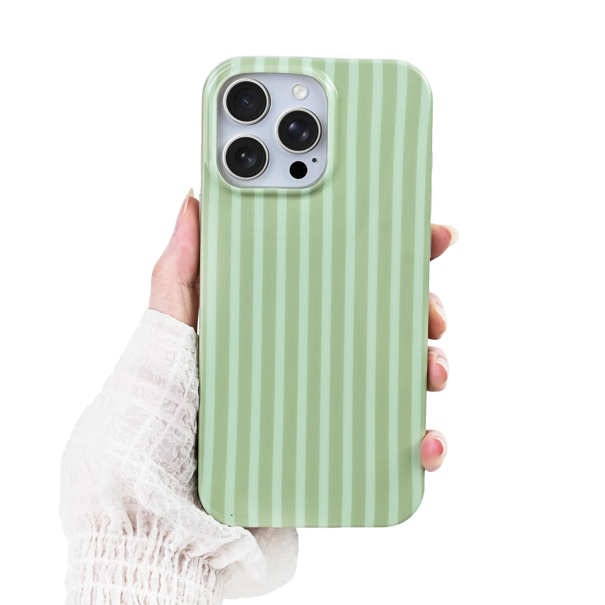 Cute Striped Case for iPhone 12 Pro Max 6.7",Pink/Yellow