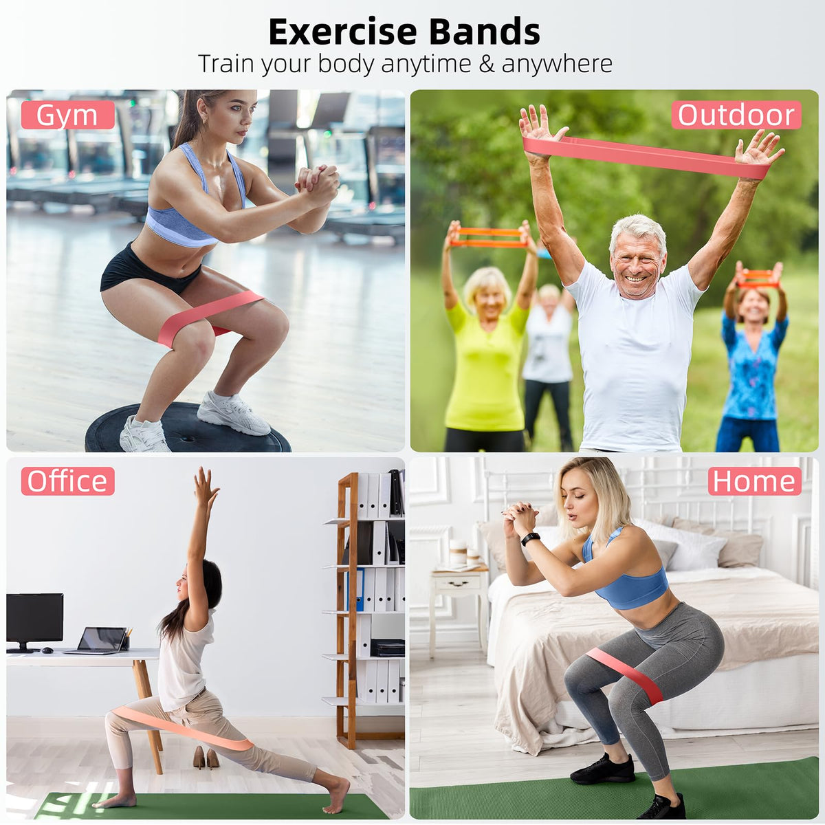 Resistance Bands for Working Out, 5-Pack Loop Exercise Bands for Home Gym