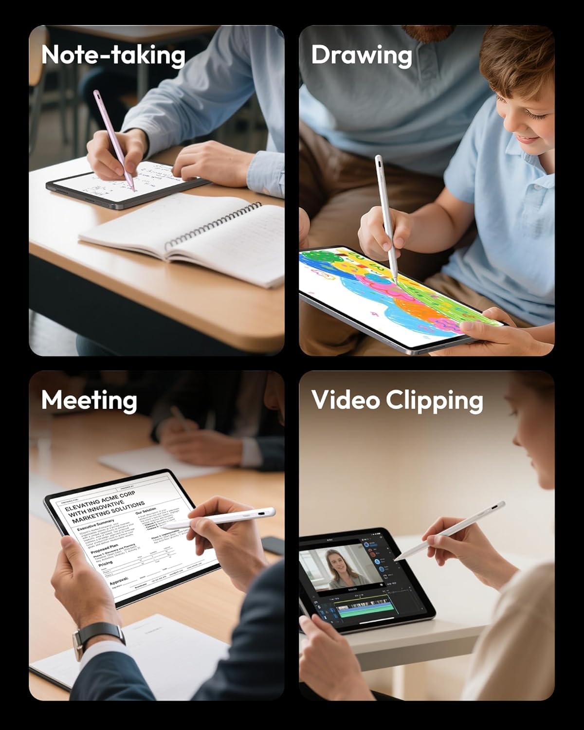 Metapen A8 Stylus Pen for iPad 2018-2026,Magnetic Attach & Palm Rejection