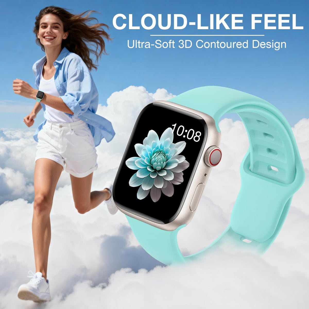 10 Pack Silicone Sport Bands Compatible with Apple Watch Band Women Men