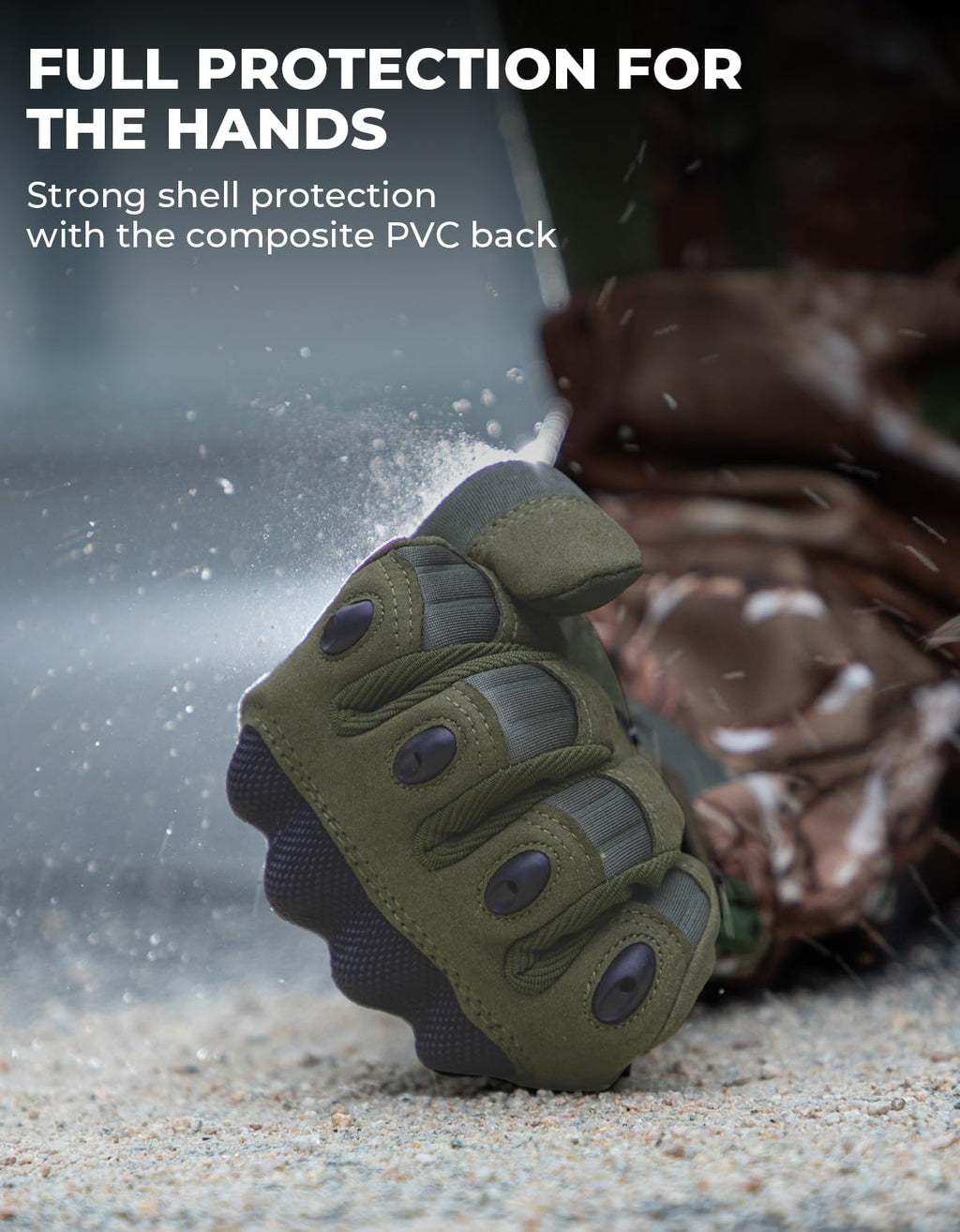 KEMIMOTO Tactical Gloves for Men, Touchscreen Motorcycle Gloves with Hard Shell & Palm Padding for Sports Motorcycle Cycling Tactical Airsoft Paintball Hunting Hiking