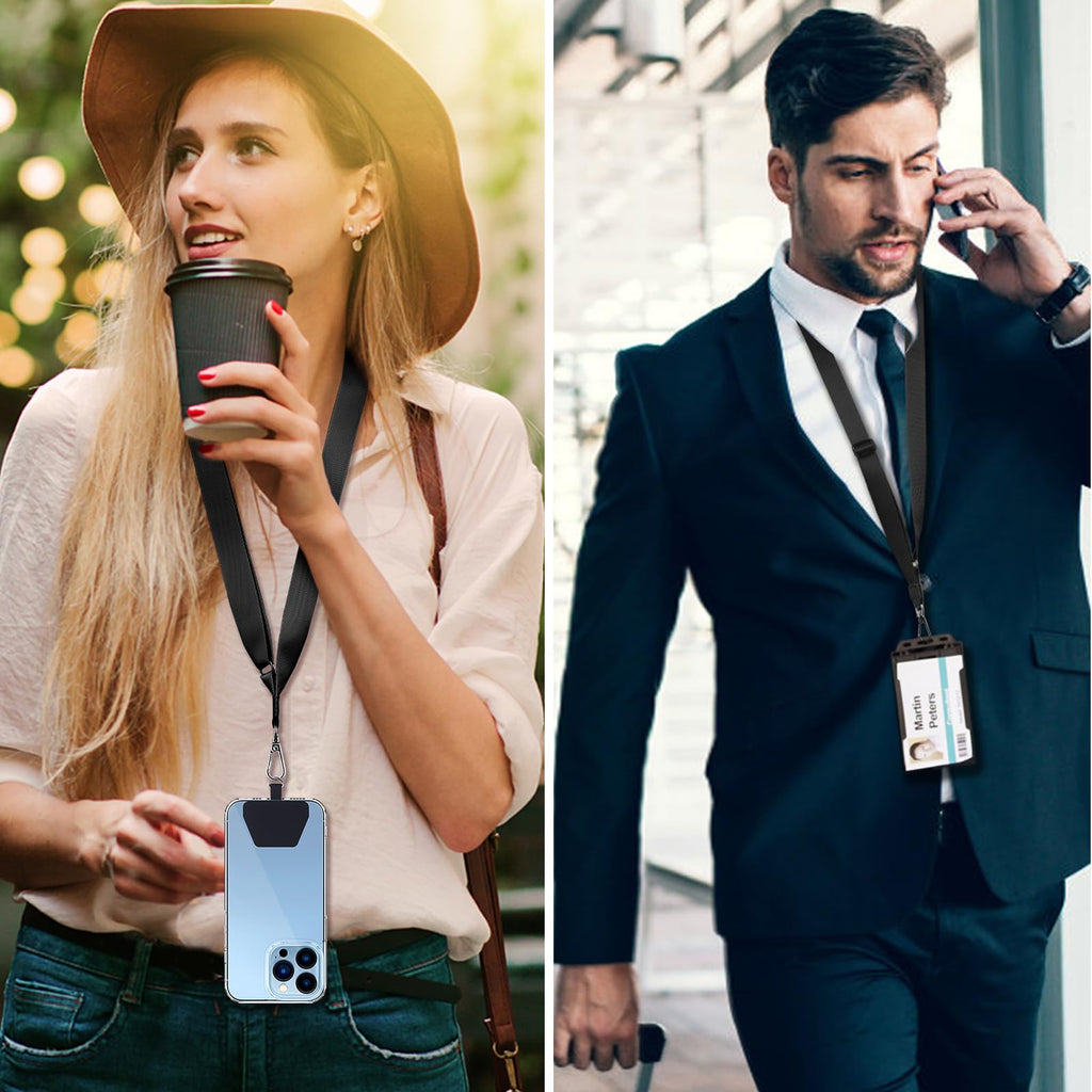 CACOE Phone Lanyard, Black+Gray, 2 Pack
