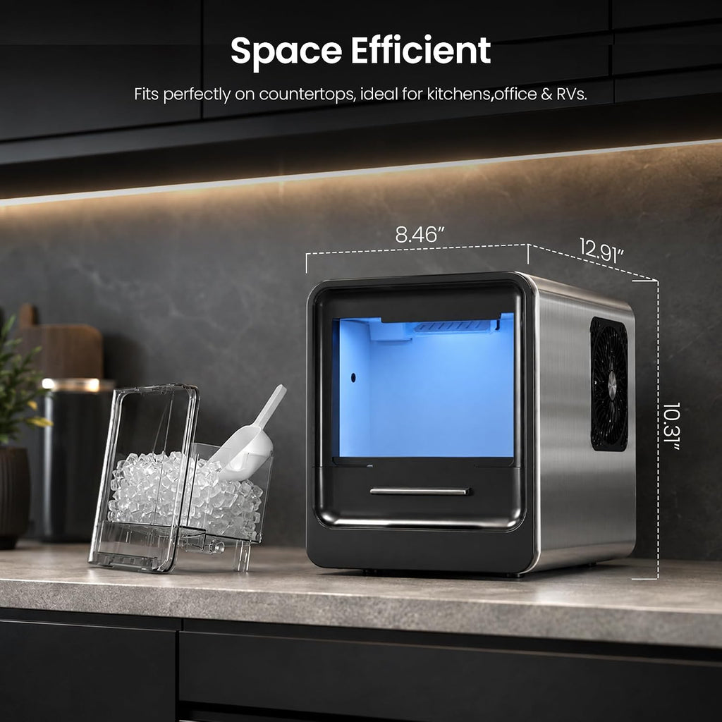 Kismile Nugget Ice Maker Countertop, 35 lbs/24H, Ice in 4 Mins