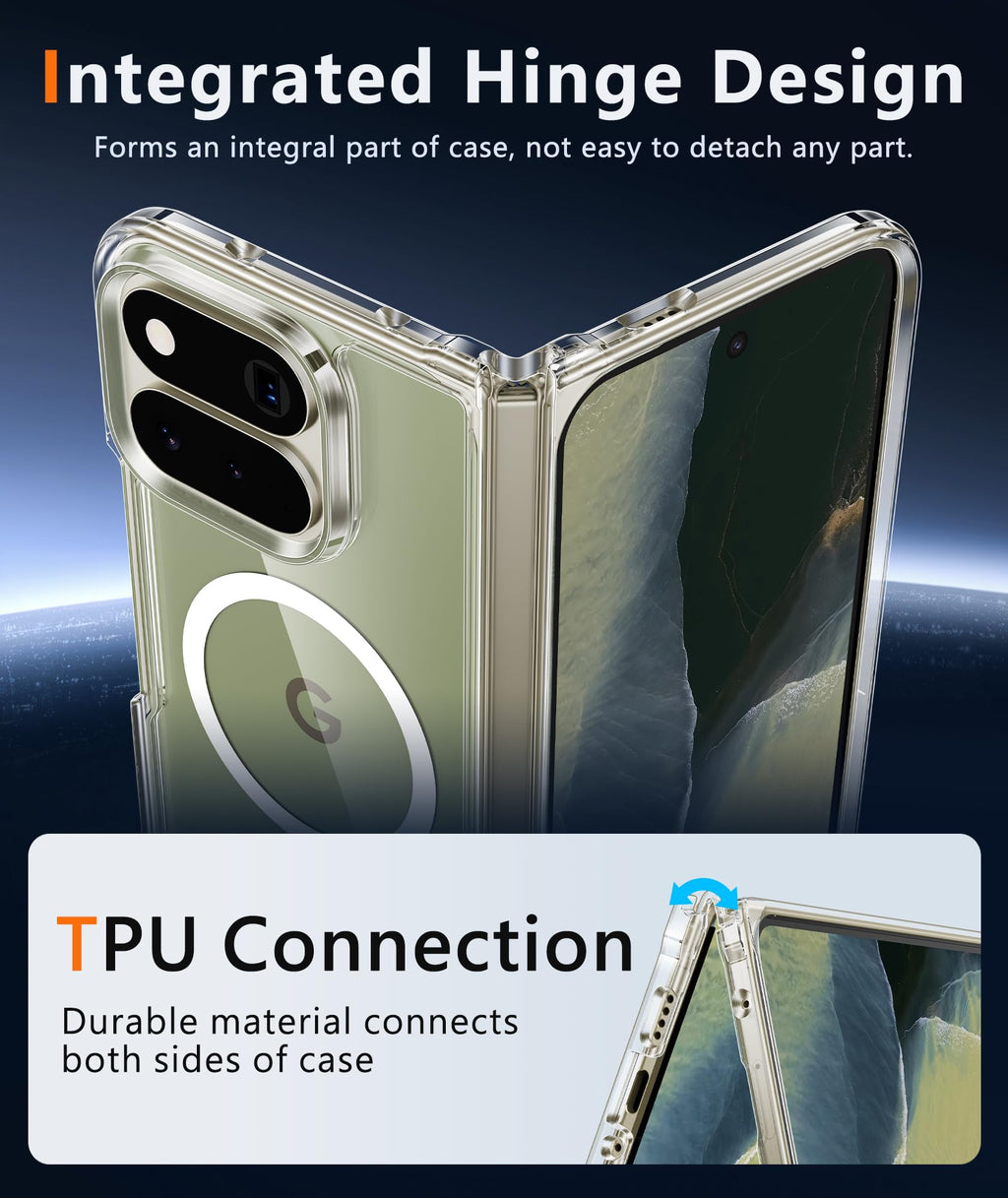 FNTCASE for iPhone 18 Pro Case/17 Pro Case Clear with Screen Protector
