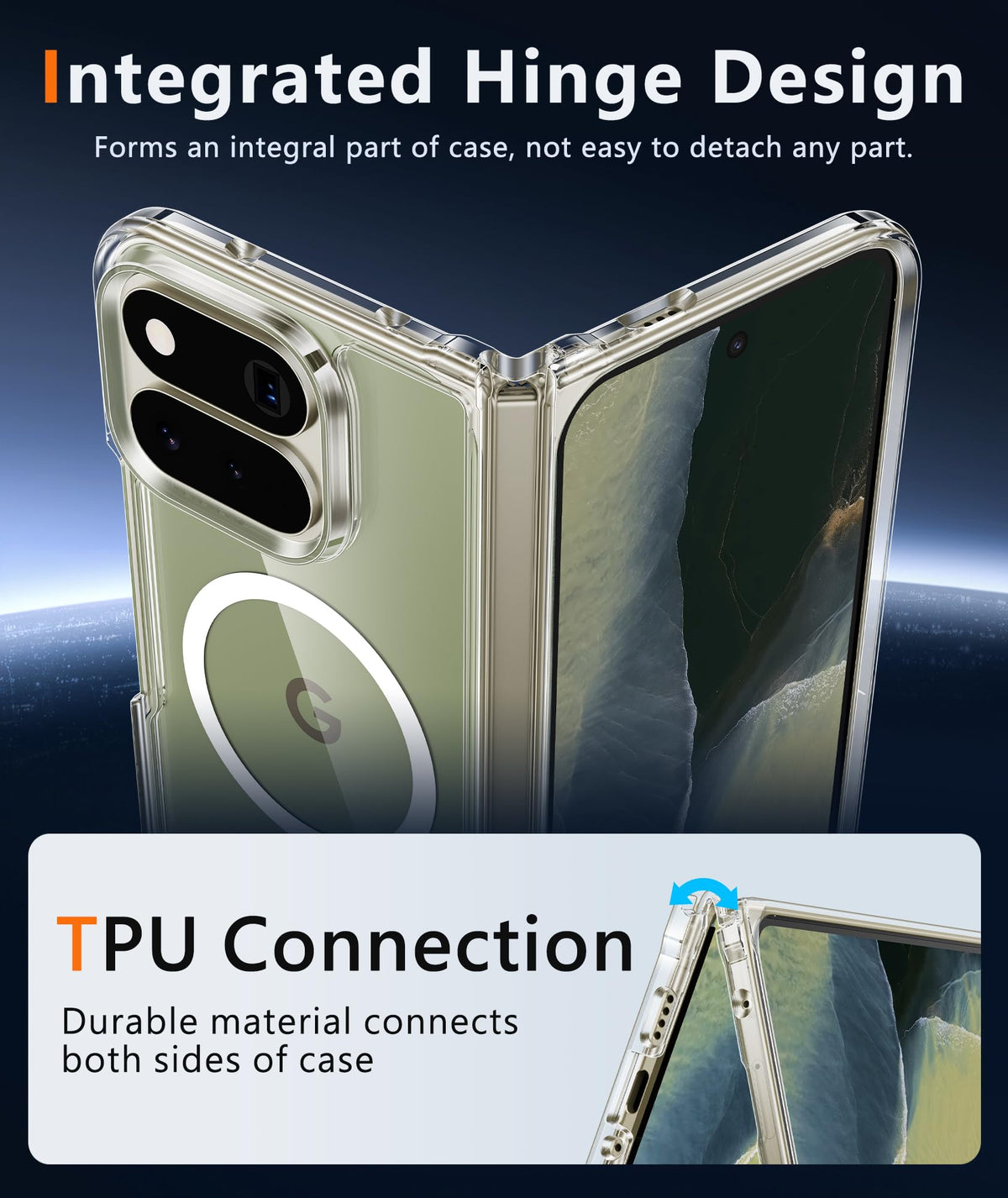 FNTCASE for iPhone 18 Pro Case/17 Pro Case Clear with Screen Protector