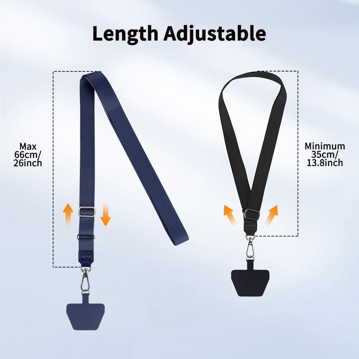 CACOE Phone Lanyard, Black+Gray, 2 Pack
