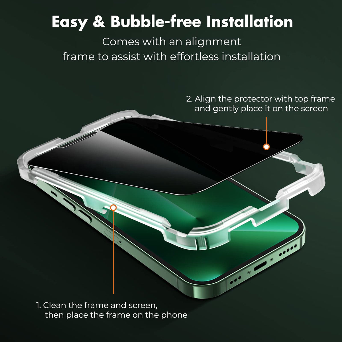 UNBREAKcable Privacy Screen Protector for iPhone 17 Pro Max, 2-Pack