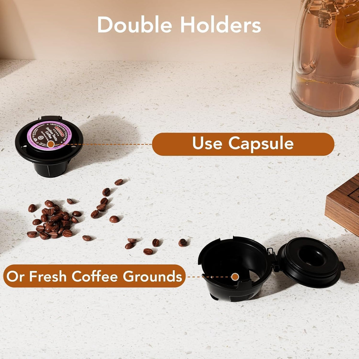 Kismile Single Serve Coffee Maker, 2-in-1 Coffee Pod & Ground Brewer