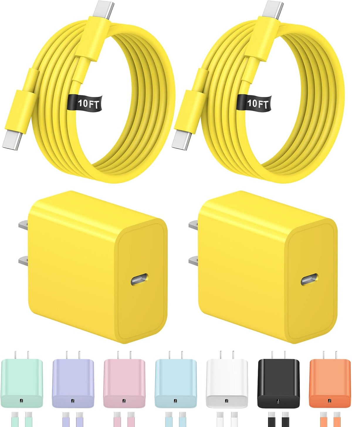 10FT iPhone 18 17 16 15 Charger Fast Charging USB C Charger Block