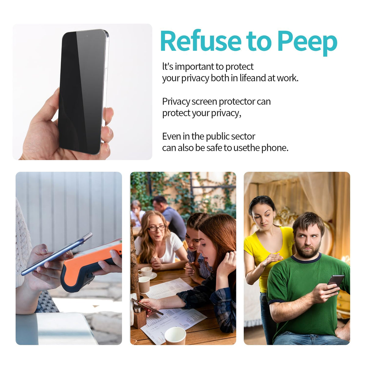 PEHAEL for iPhone 18 Pro Privacy Screen Protector+Camera Lens Protector